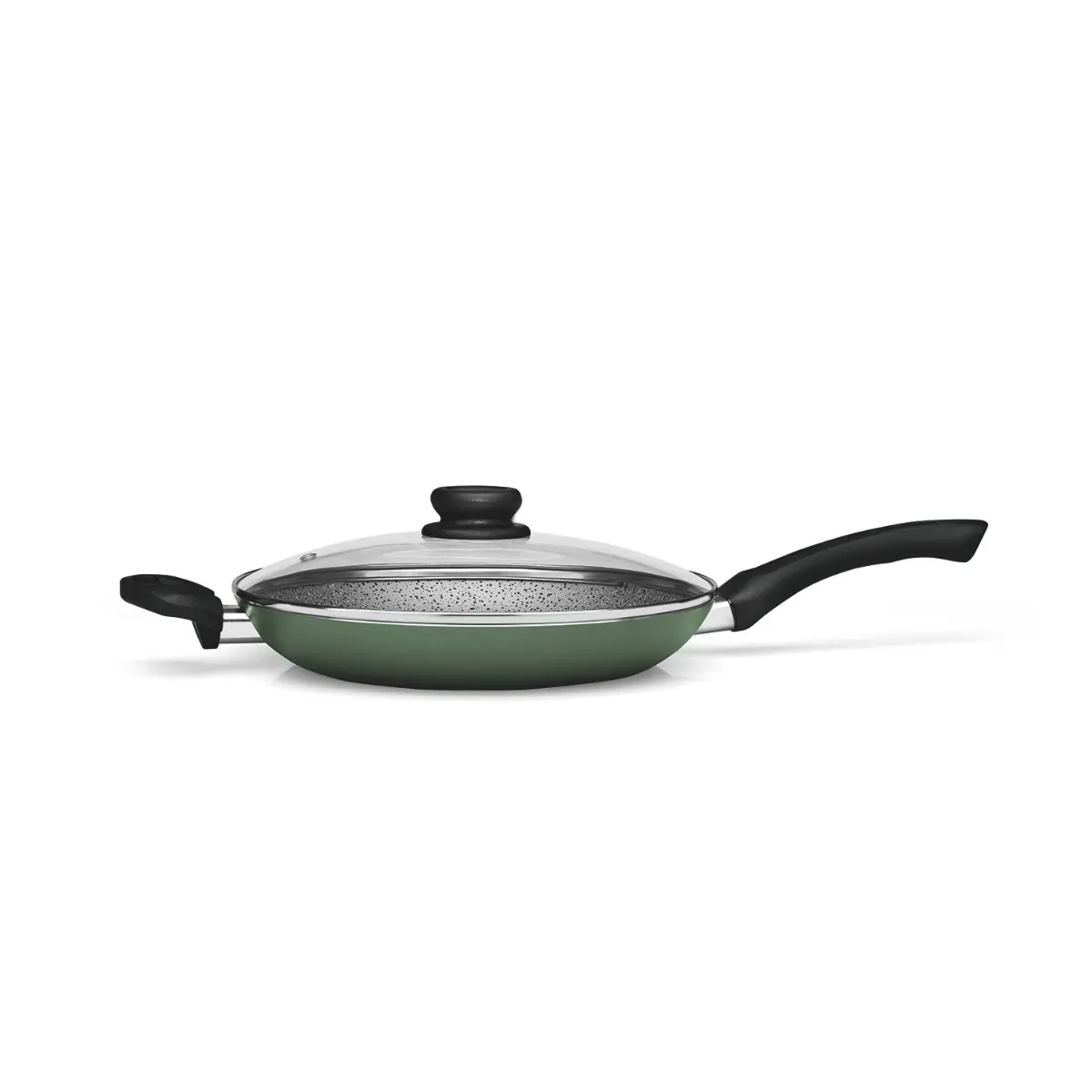 Frigideira Francesa Maximum Stone Alumínio Antiaderente com Tampa de Vidro 32cm Verde - Panelux