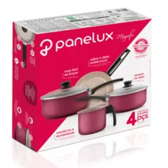 Jogo de Panelas Magnific Alumínio 04 Peças Antiaderente Teflon Cereja - Panelux