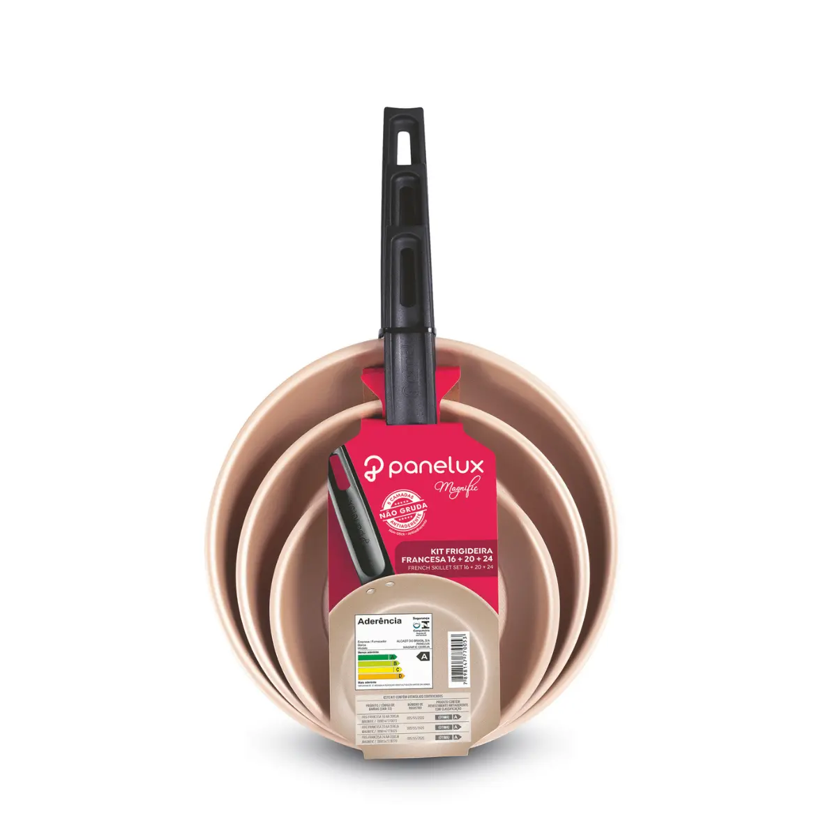 Kit de Frigideira Magnific Alumínio Antiaderente 16-20-24cm Cereja - Panelux