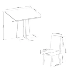 Conjunto de Mesa Athenas com 04 Cadeiras Milão 33628[248884] Mel/Blonde Linho/Bronze - Viero
