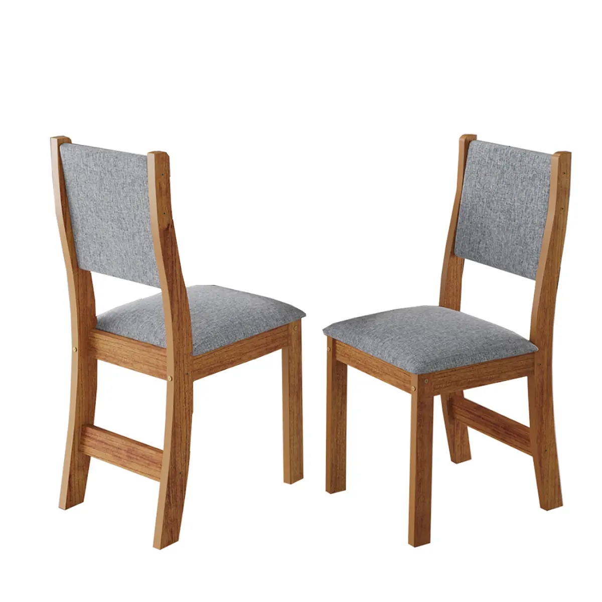 Conjunto de Mesa de Canto Malta com 02 Cadeiras Sol 31908[248886] Mel/Cinza/Linho - Viero