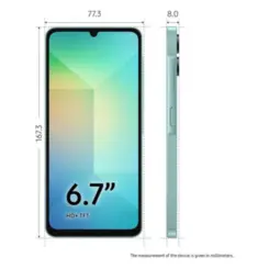 Smartphone Galaxy A06 4G 128GB 4GB RAM Dual Chip Câmera Traseira 50+2MP Frontal 8MP Tela 6,7" Android Verde Claro - Samsung