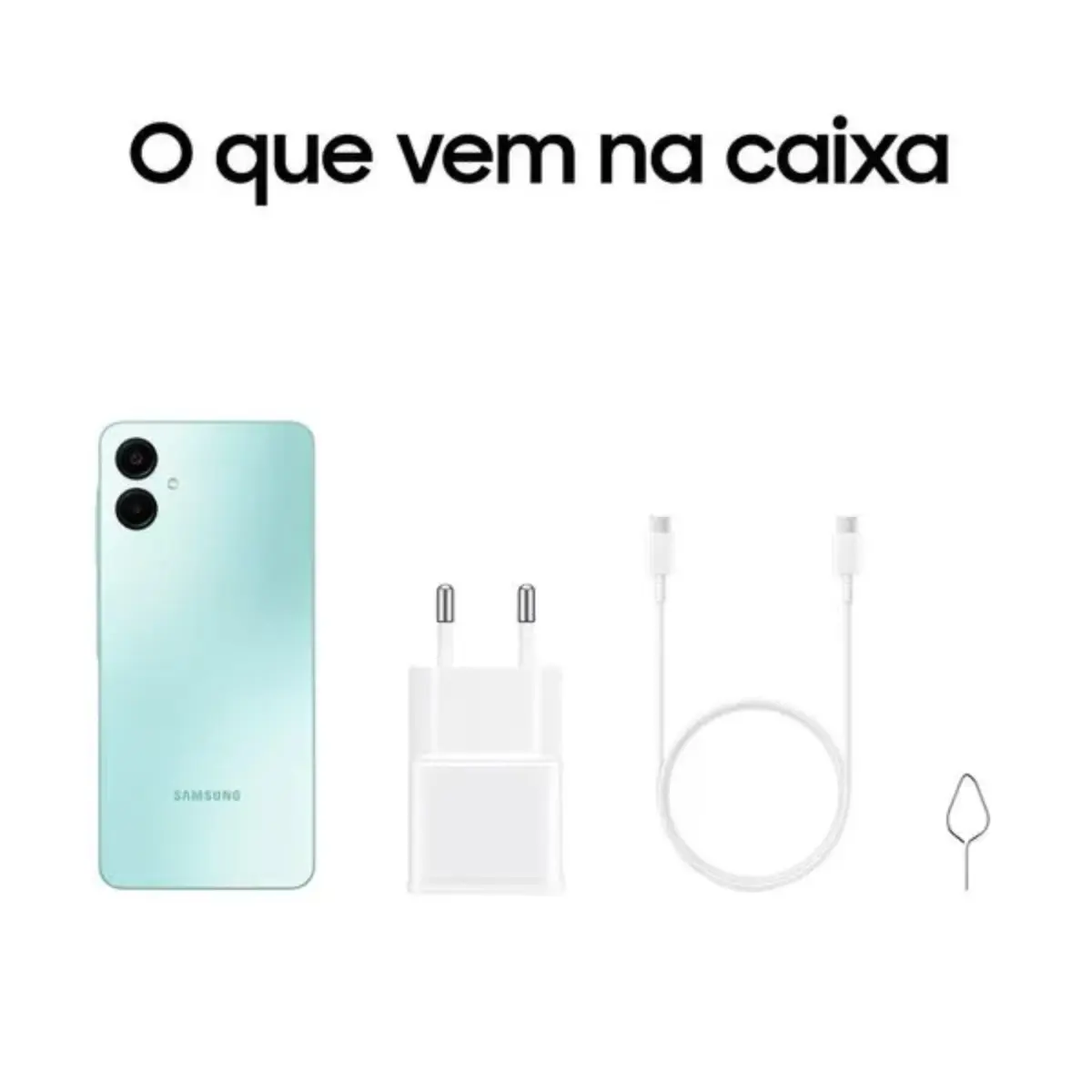 Smartphone Galaxy A06 4G 128GB 4GB RAM Dual Chip Câmera Traseira 50+2MP Frontal 8MP Tela 6,7" Android Verde Claro - Samsung