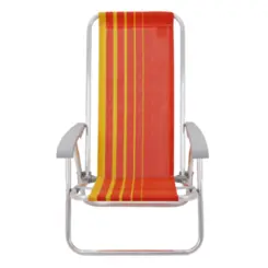 Cadeira de Praia Bali Reclinável Baixa em Alumínio com Assento 92900101 Laranja/Amarelo - Tramontina