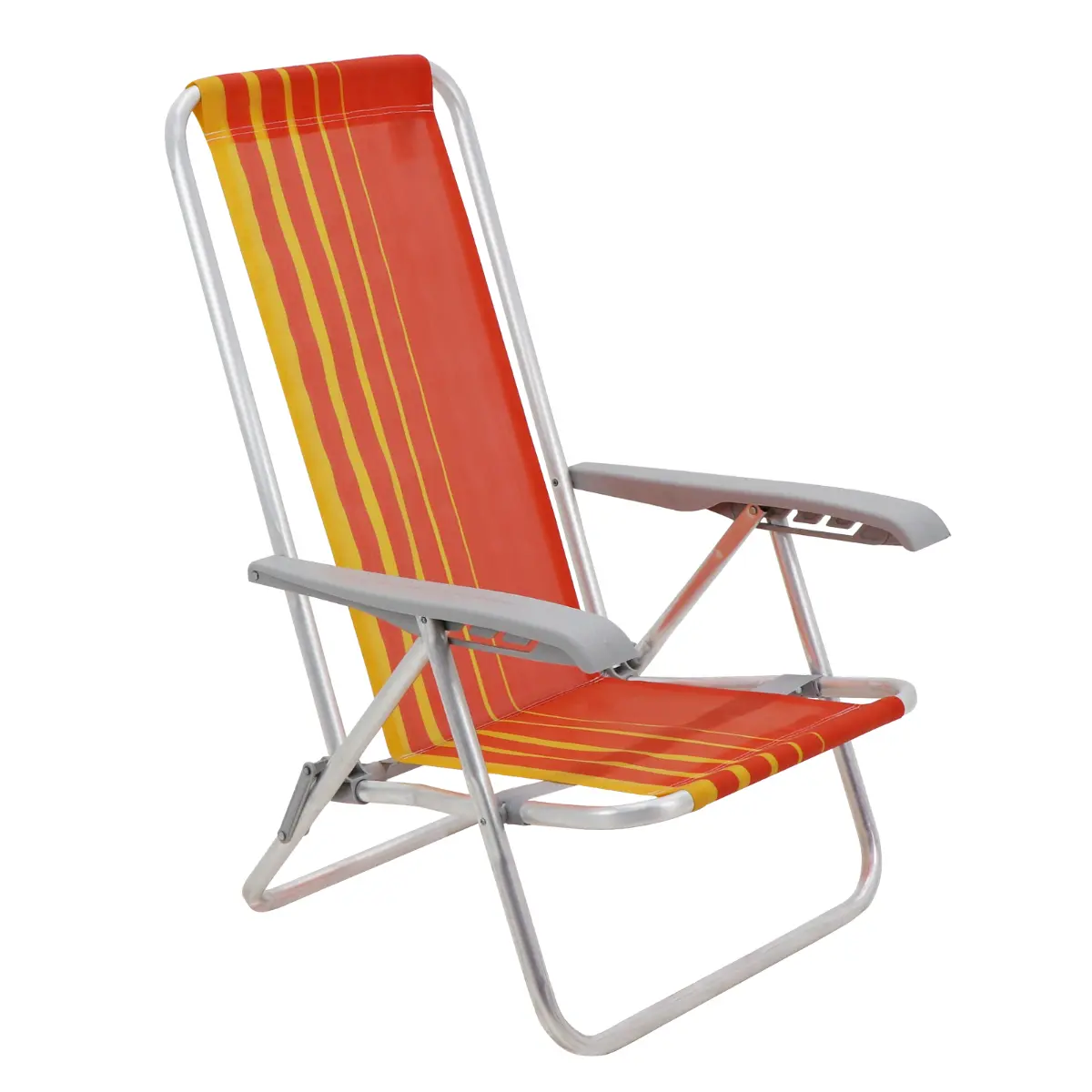 Cadeira de Praia Bali Reclinável Baixa em Alumínio com Assento 92900101 Laranja/Amarelo - Tramontina