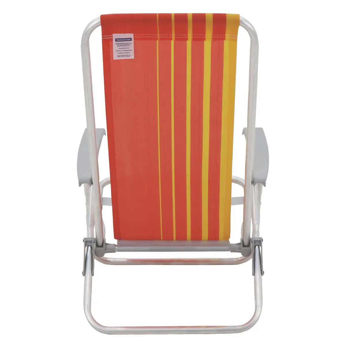 Cadeira de Praia Bali Reclinável Baixa em Alumínio com Assento 92900101 Laranja/Amarelo - Tramontina
