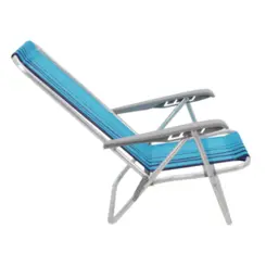 Cadeira de Praia Bali Reclinável Baixa em Alumínio com Assento 92900102 Azul/Azul Claro - Tramontina