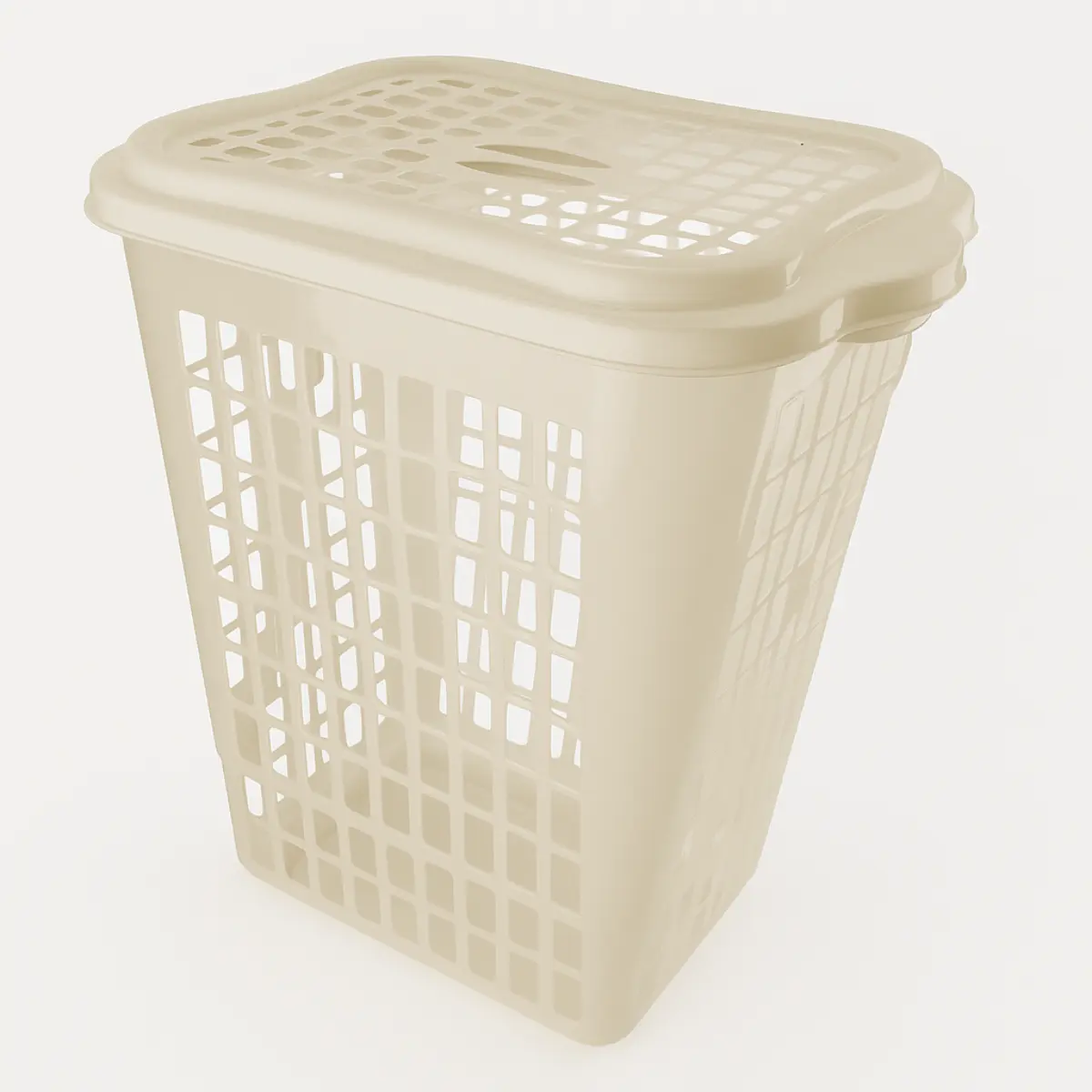 Cesto de Roupas Plástico Telado Retangular 46L Branco/Incolor - Plasvale