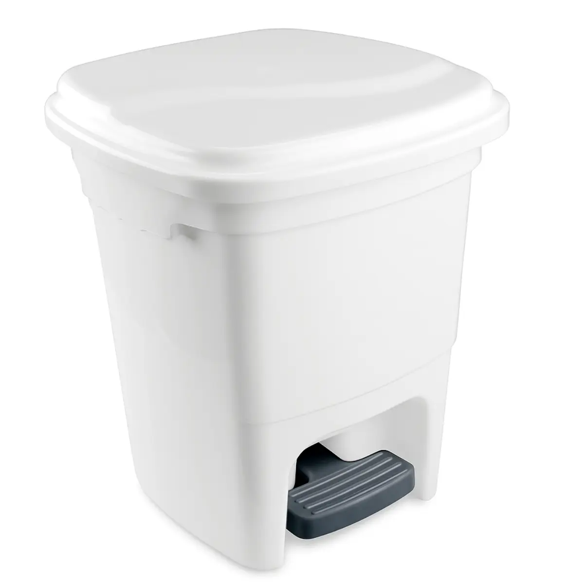 Lixeira Plástica com Pedal 15L Branca - Plasvale