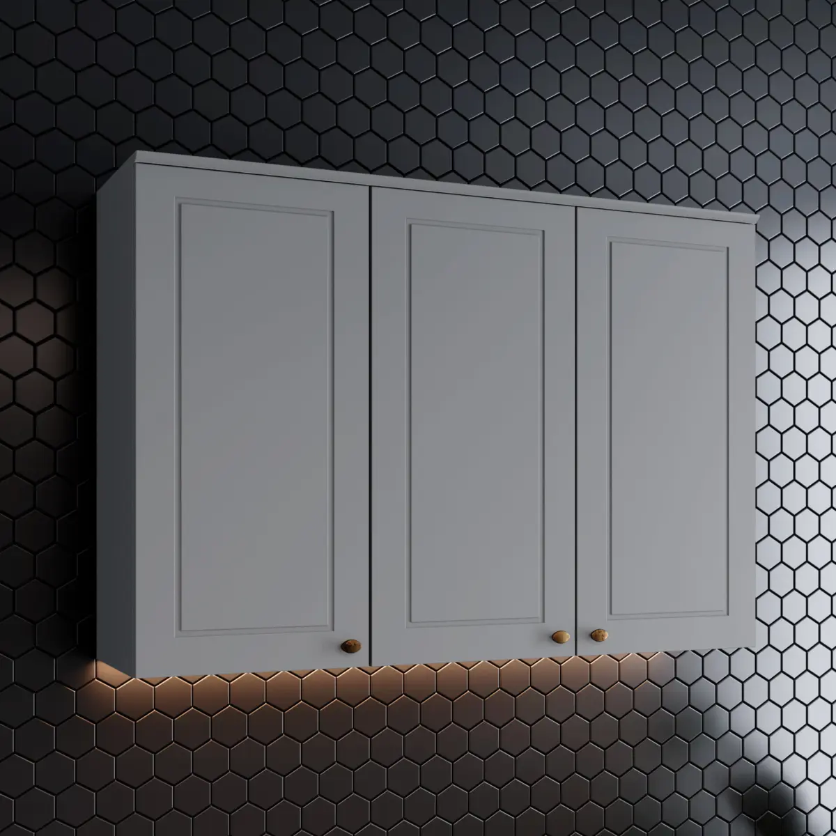 Aéreo Americana com 03 Portas 1.2 Modulado C352-131 Cinza - Henn