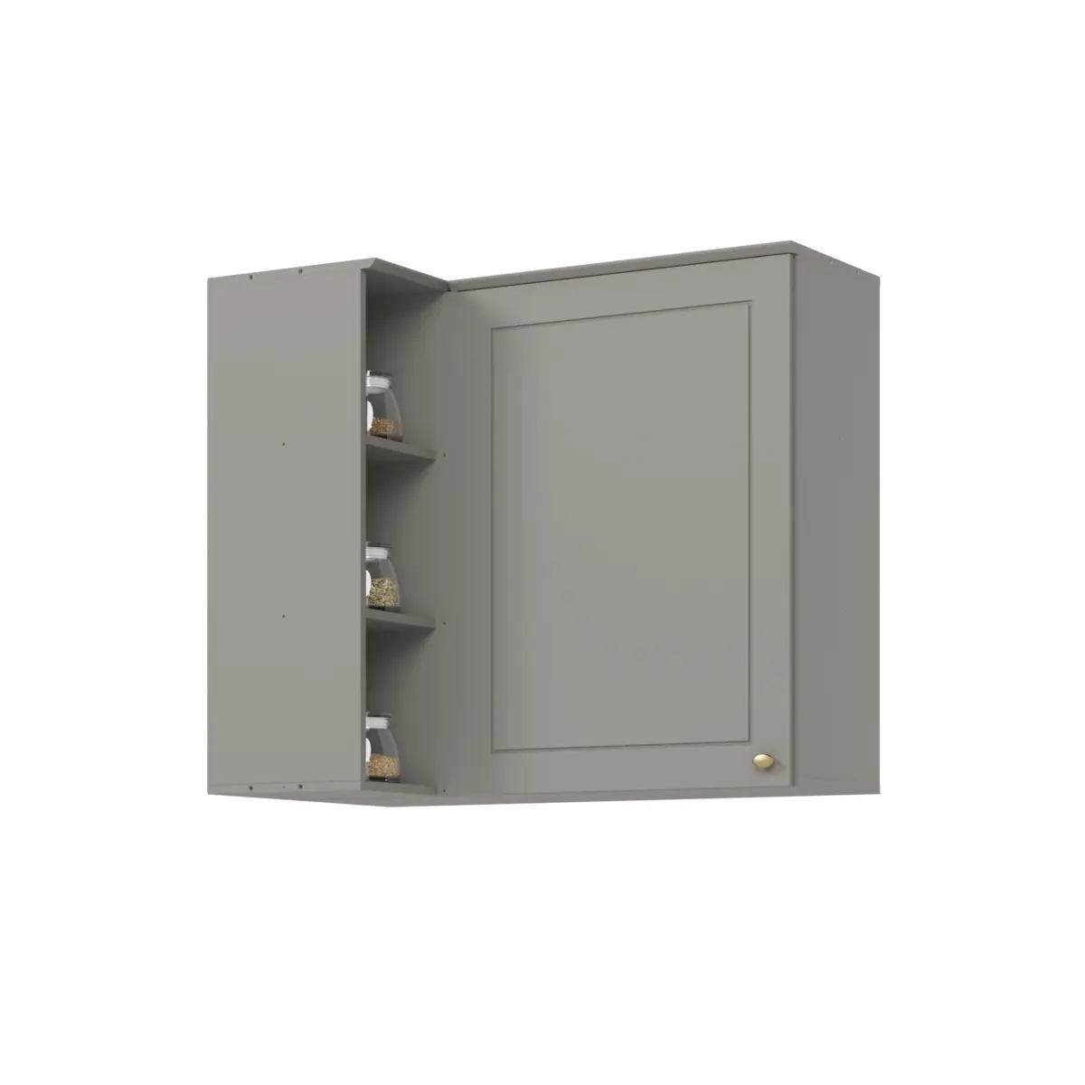 Aéreo Americana com 01 Porta Canto Reto Modulado C359-131 Cinza - Henn