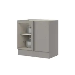 Balcão Americana com 01 Porta Canto Reto Modulado C361-131 Cinza - Henn