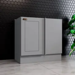 Balcão Americana com 01 Porta Canto Reto Modulado C361-131 Cinza - Henn