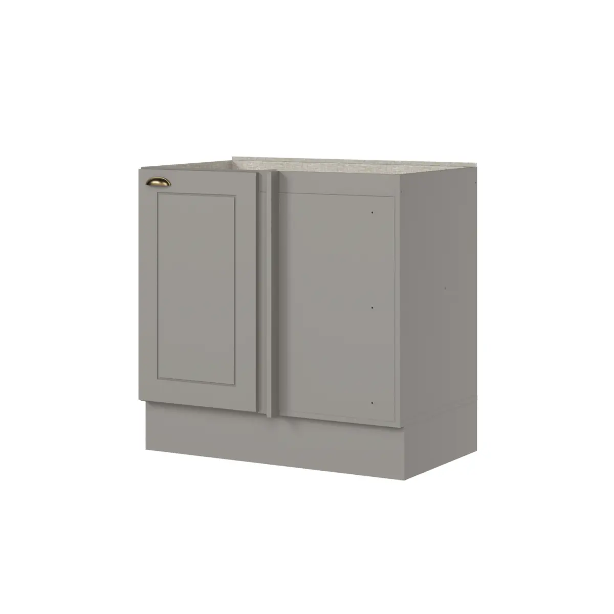 Balcão Americana com 01 Porta Canto Reto Modulado C361-131 Cinza - Henn