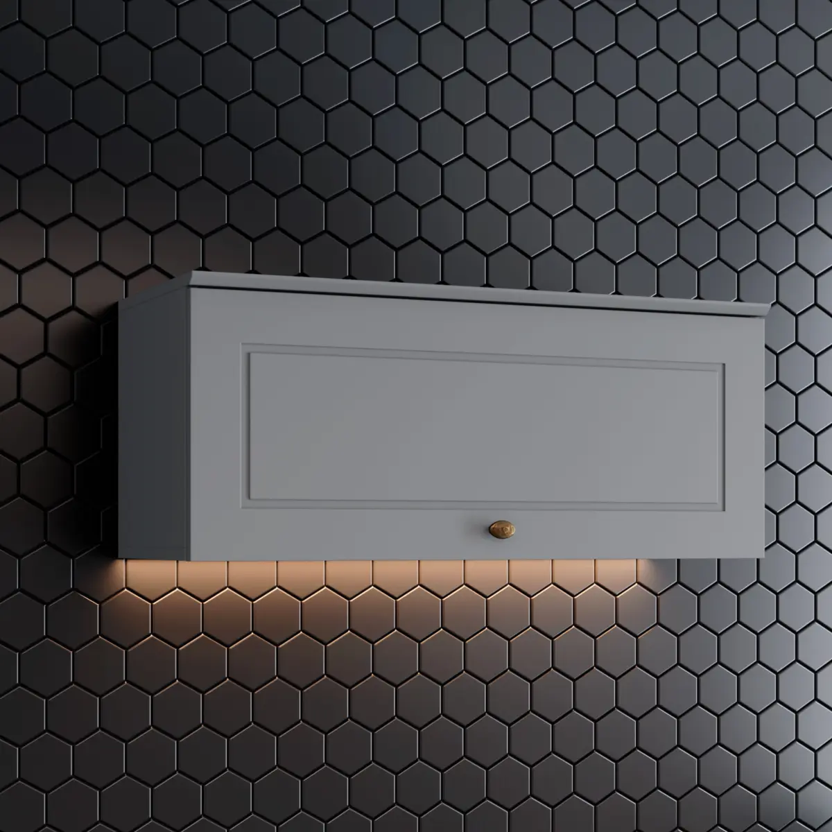 Aéreo Americana Basculhante com 01 Porta 80cm Modulado C354-131 Cinza - Henn