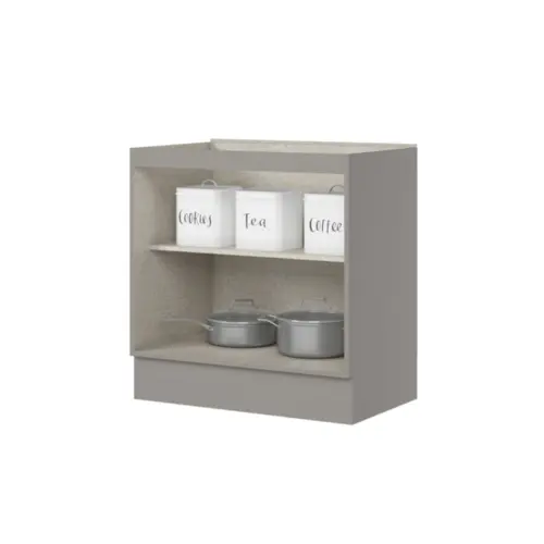 Balcão Americana com 02 Portas 80cm Modulado C355-131 Cinza - Henn