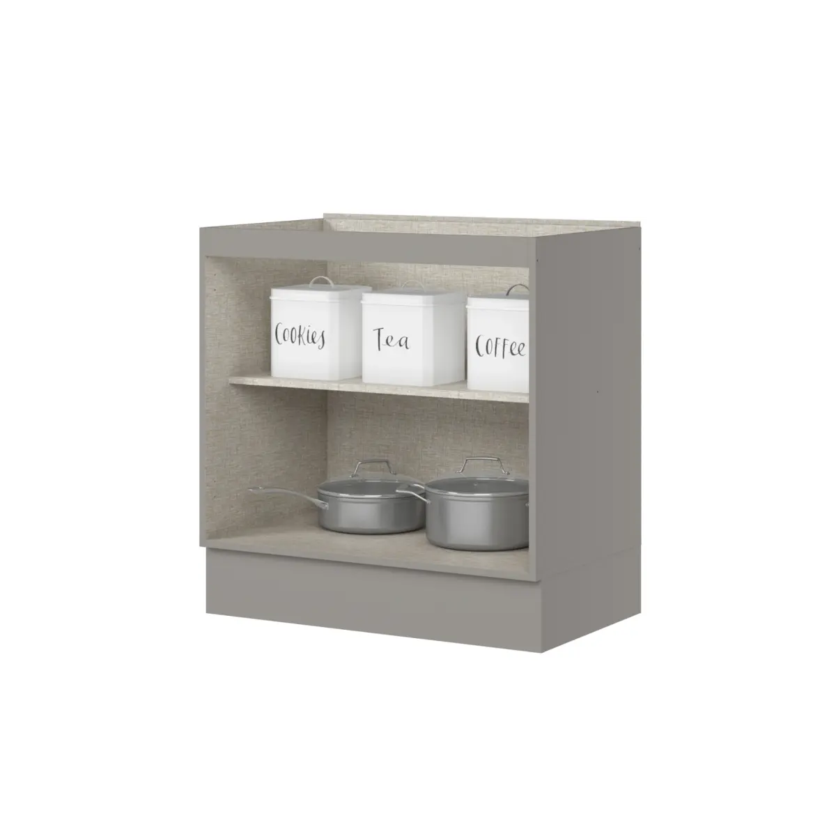 Balcão Americana com 02 Portas 80cm Modulado C355-131 Cinza - Henn