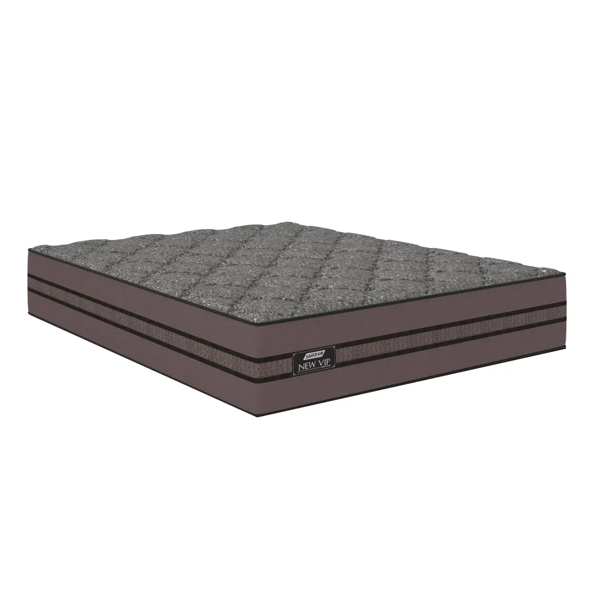 Colchão New Vip Casal Molas Ensacadas Soft Pillow Suede Veludo 31X138X188 Bege/Preto - Gazin