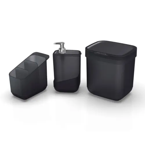 Kit Para Pia Plástico com 3 Peças OR46020 Preto Fumê - Ordene