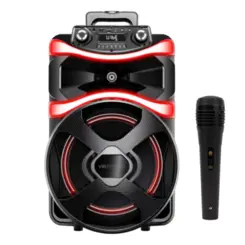 Caixa de Som Amplificada Vibe Sound V12 com Microfone Bluetooth VS001 Preto - Vivensis