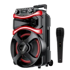 Caixa de Som Amplificada Vibe Sound V12 com Microfone Bluetooth VS001 Preto - Vivensis