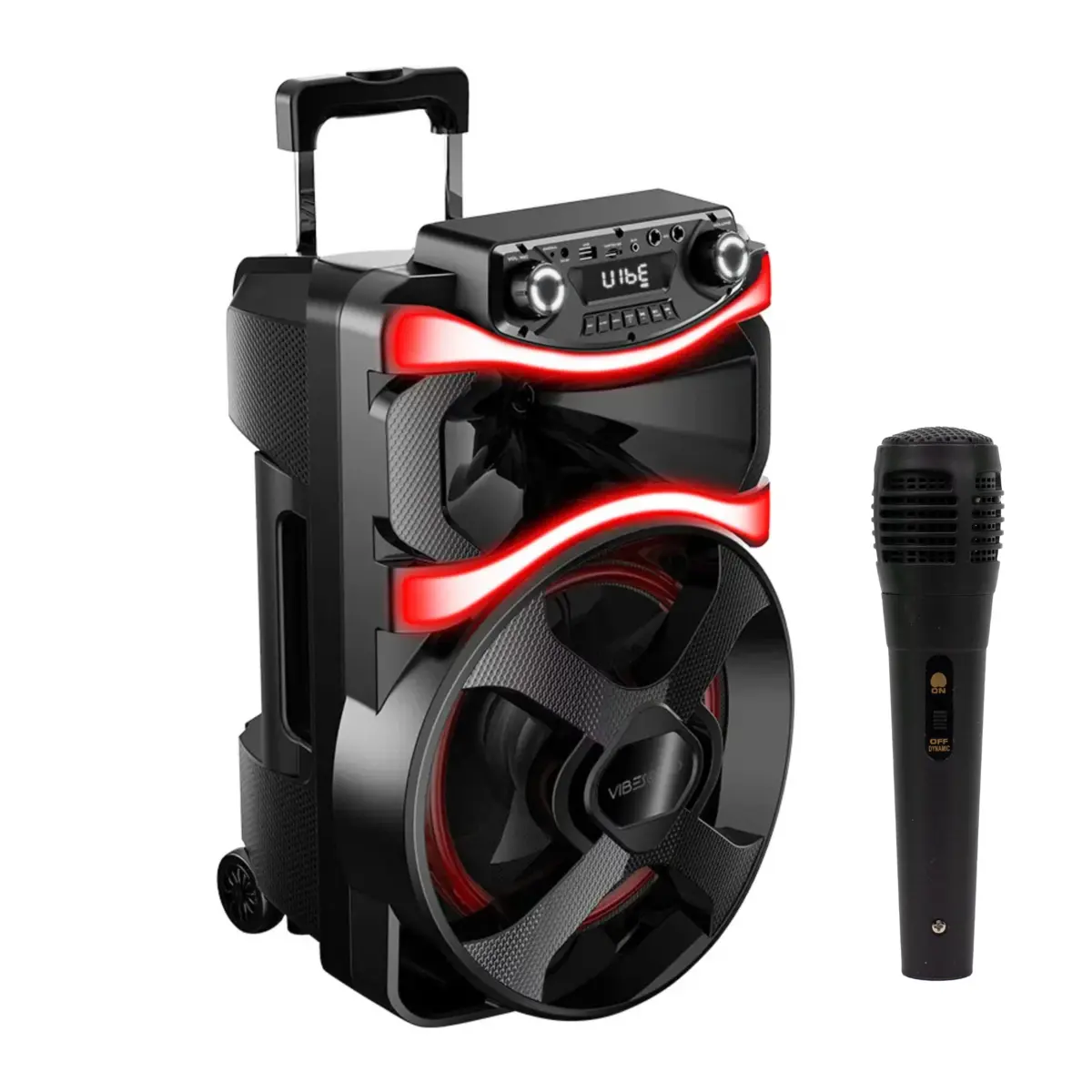 Caixa de Som Amplificada Vibe Sound V12 com Microfone Bluetooth VS001 Preto - Vivensis
