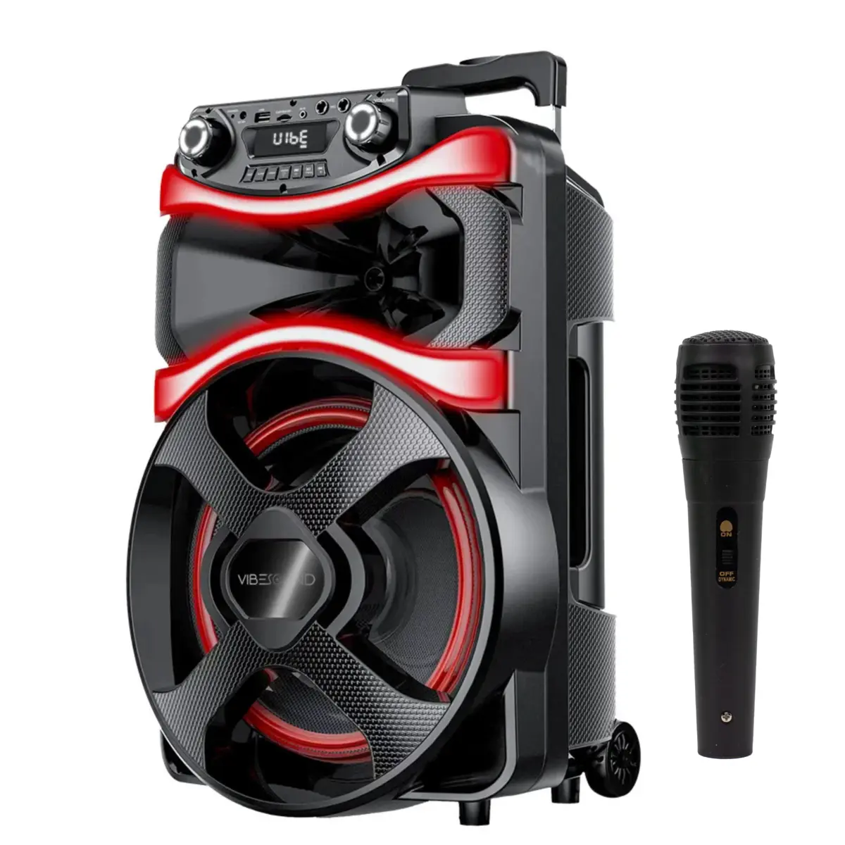 Caixa de Som Amplificada Vibe Sound V12 com Microfone Bluetooth VS001 Preto - Vivensis