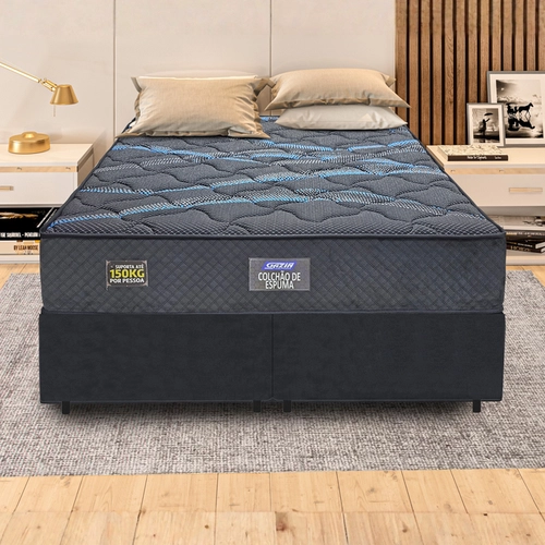 KIT Cama SonoproMax II King Composto AG60 Pillow DoubleFace Suporta até 150kg 063X193X203 Dark Brown - Gazin