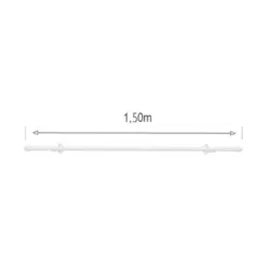 Kit para Varão de Cortina Prátiko Pro com 2 Suportes 19MM 150CM Branco - Bella Arte