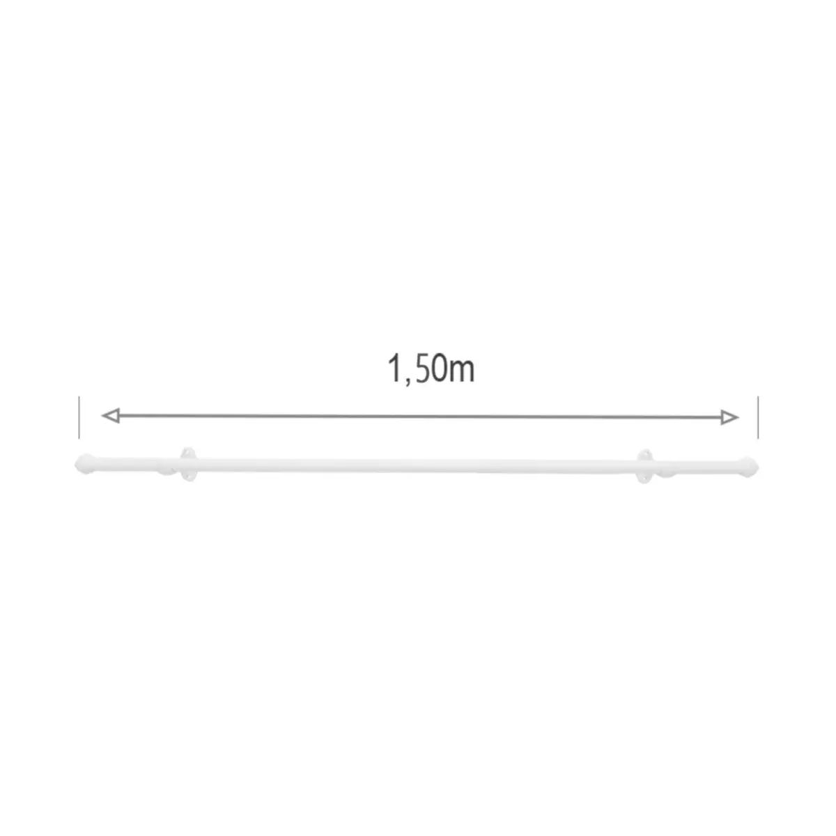 Kit para Varão de Cortina Prátiko Pro com 2 Suportes 19MM 150CM Branco - Bella Arte