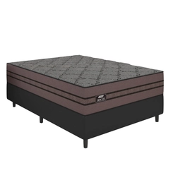 Kit Cama New Vip Casal Molas Ensacadas Soft Pillow Suede Veludo 070X138X188 Grafite/Linho/Preto - Gazin