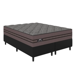Kit Cama New Vip Queen Molas Ensacadas Soft Pillow Suede Veludo 070X158X198 Grafite/Linho/Preto - Gazin