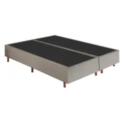 Cama Los Angeles Queen Molas Ensacadas Soft Veludo 50X158X198 Areia/Cinza - Gazin