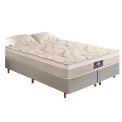Cama Los Angeles Queen Molas Ensacadas Soft Veludo 50X158X198 Areia/Cinza - Gazin