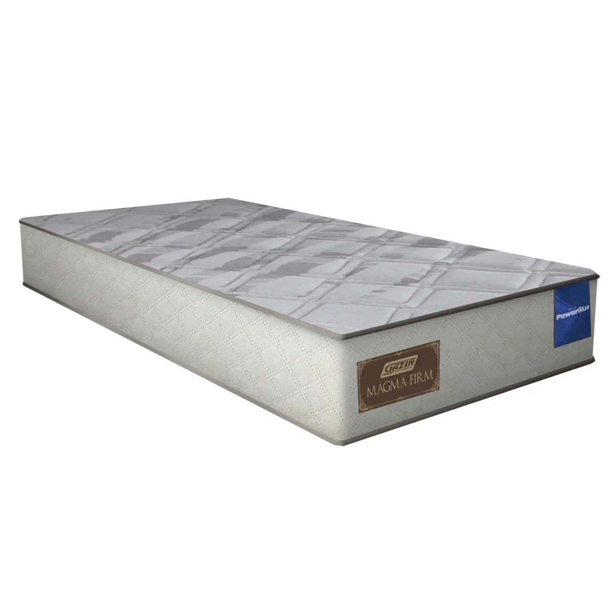 Kit Magma Solteiro Mola PowerBlue PillowTop Oneface 061X088X188 Bege/Preto - Gazin