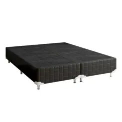 Cama Flor de Liz Queen Molas Ensacadas Suede 63X158X198 Preto - Marjom
