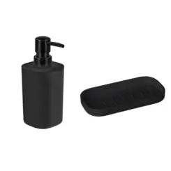 Kit Plástico Para Banheiro com 3 Unidades OR94040 Preto - Ordene