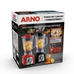 Liquidificador Arno PowerMix 700w Limpa Fácil 1,4L LN296BB1 127v Preto - Arno