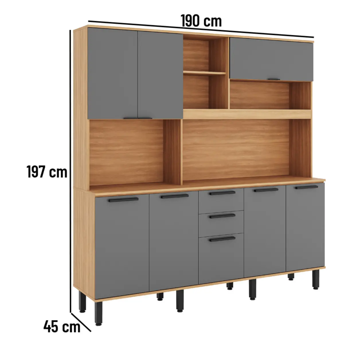 ブッシュ　スマート　４５１ ６台セット Cozinha Castanha Compacta com 08 Portas 02 Gavetas 1.9 Freijó