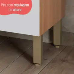 Cozinha Pimenta Compacta com 10 Portas 02 Gavetas Reflecta 2.7 Freijó/Branco - Telasul