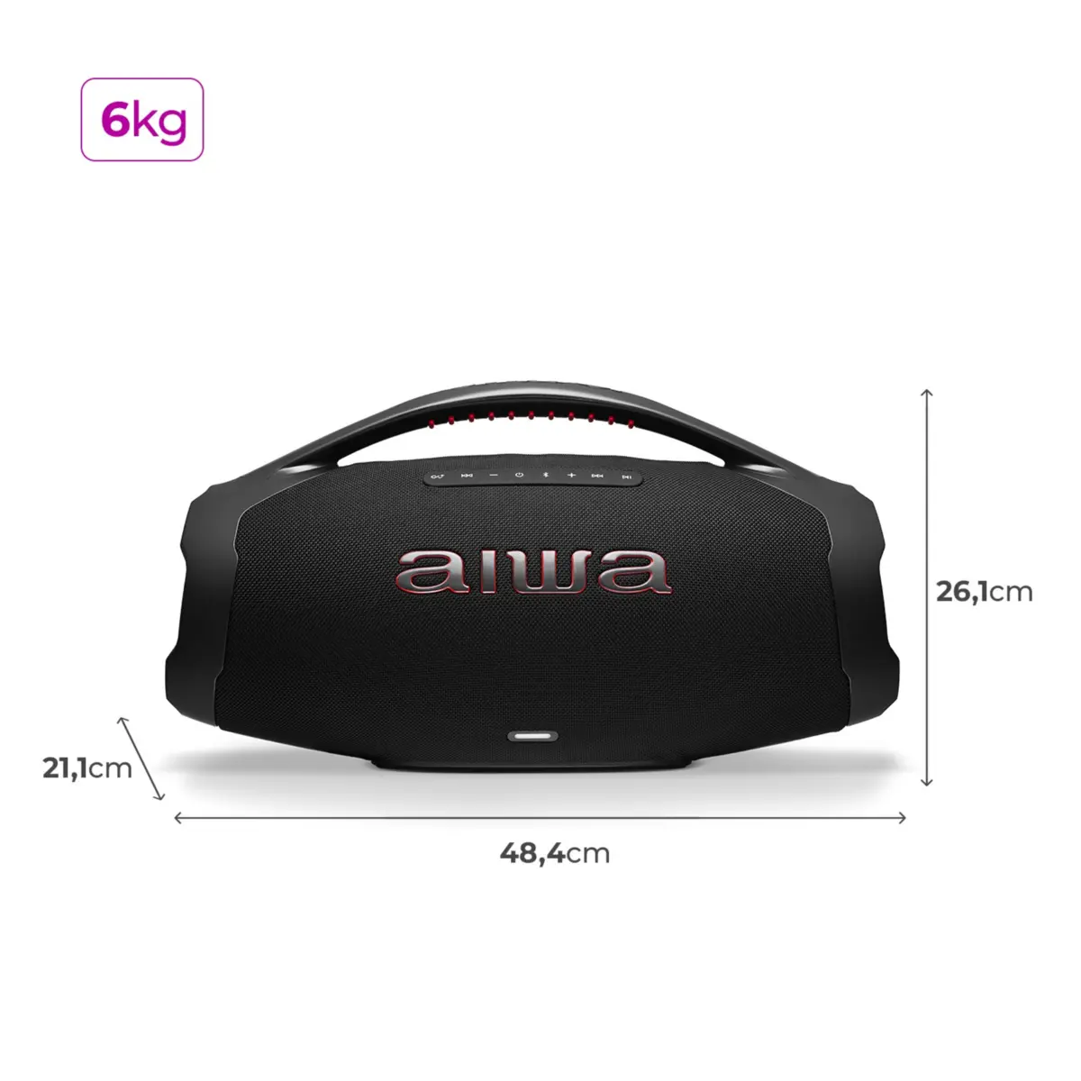Caixa Amplificadora Boombox Plus 200w Bluetooth 30H IP66 USB AWS-BBS-01-B Bivolt Preto - Aiwa
