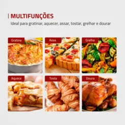 Forno Elétrico Grand Family II Multifunções 52L FR-52 127v Preto/Inox - Mondial
