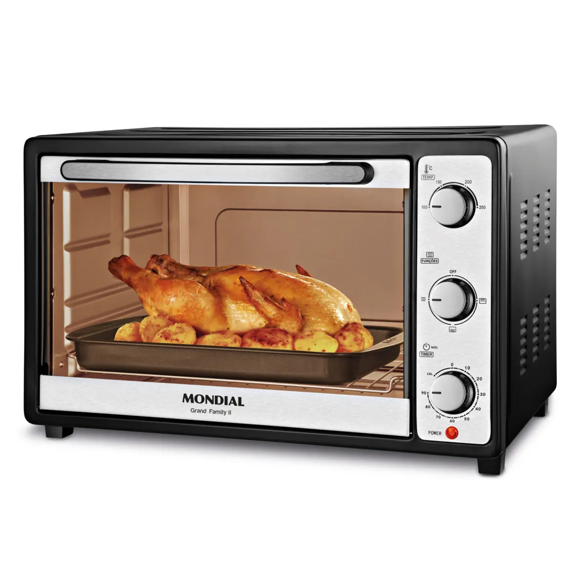 Forno Elétrico Grand Family II Multifunções 52L FR-52 127v Preto/Inox - Mondial