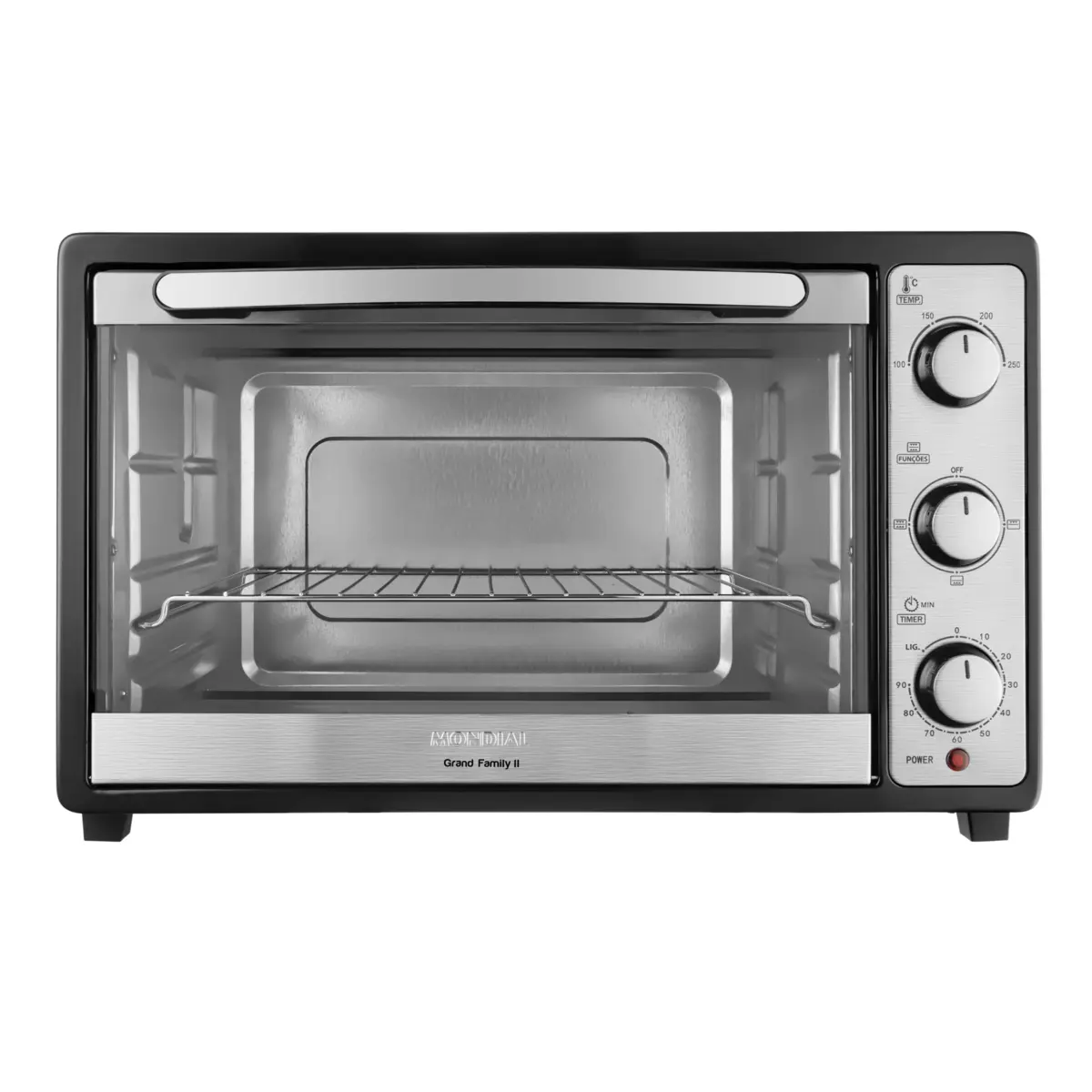 Forno Elétrico Grand Family II Multifunções 52L FR-52 127v Preto/Inox - Mondial