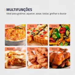 Forno Elétrico Family II Multifunções 42L FR-42 127v Cinza - Mondial