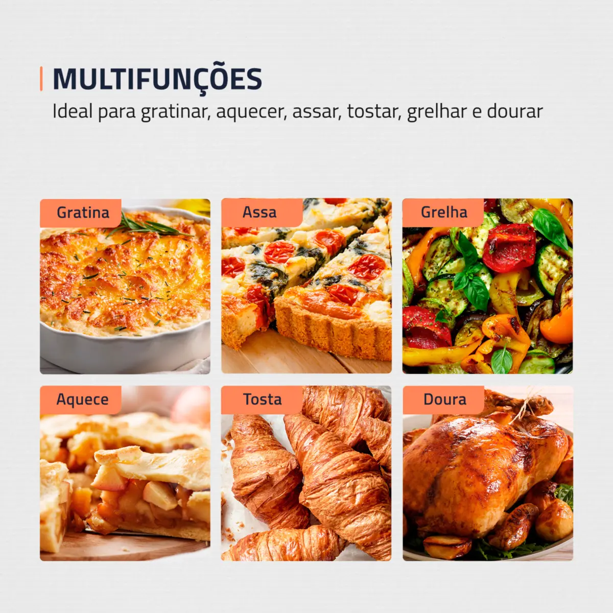 Forno Elétrico Family II Multifunções 42L FR-42 127v Cinza - Mondial