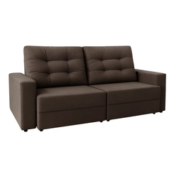 Estofado Pequim com 03 Lugares Veluplus Retrátil Reclinável 750013 Marrom Chocolate - Uatumã
