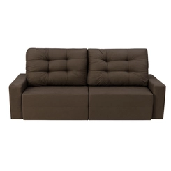 Estofado Pequim com 03 Lugares Veluplus Retrátil Reclinável 750013 Marrom Chocolate - Uatumã