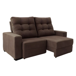 Estofado Pequim com 02 Lugares Veluplus Retrátil Reclinável 750013 Marrom Chocolate - Uatumã