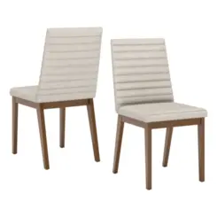 Conjunto de Mesa Vertice Redonda com 06 Cadeiras Elena 1.4 SE758-507 Nature/Off White Linho - Henn